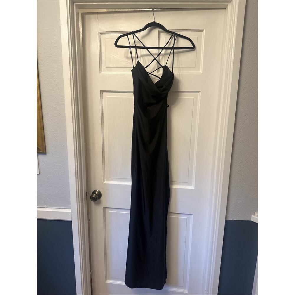 Windsor Prom Dress Size Medium Delia Formal Stretch Satin Lace-Up Mermaid Prom